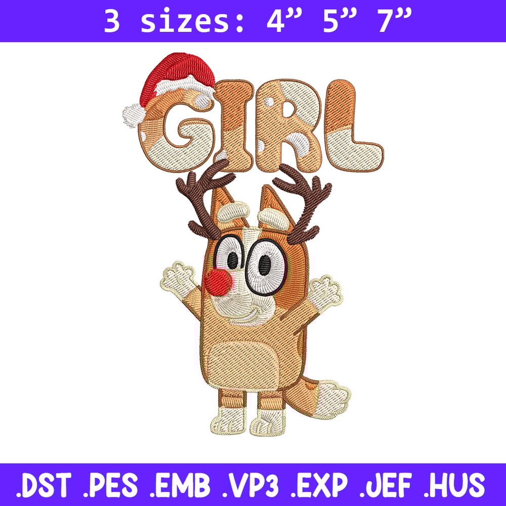 Bingo girl Embroidery Design, Bluey Embroidery, Embroidery File, Chrismas Embroidery, Anime shirt, Digital download.jpg