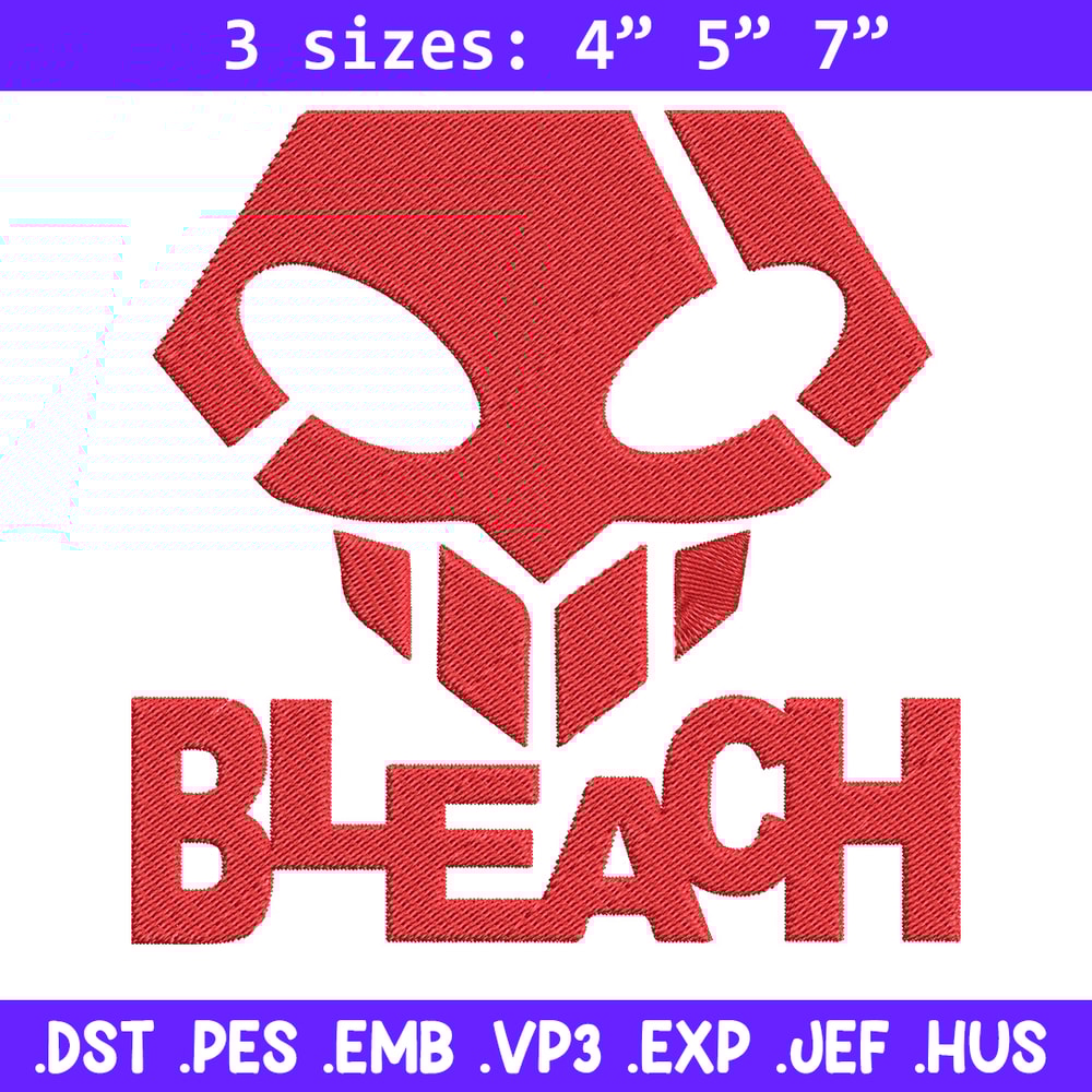Bleach logo Embroidery Design, Bleach Embroidery, Embroidery File, Anime Embroidery, Anime shirt, Digital download.jpg