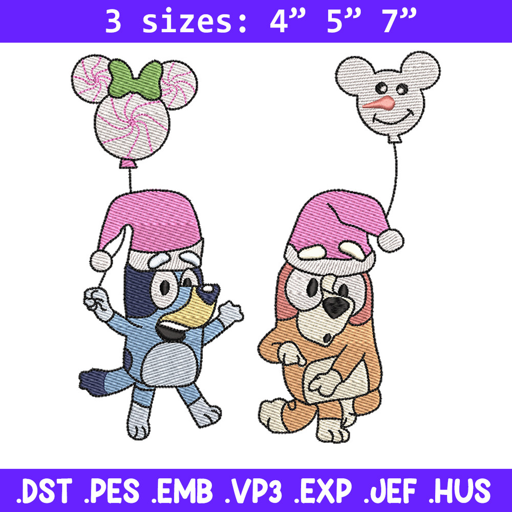 Bluey chrismas embroidery design, Bluey embroidery, Chrismas design, Embroidery file, Embroidery shirt, Digital download.jpg