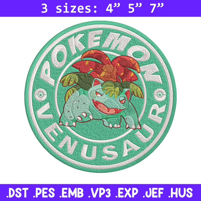 Bulbasaur poster Embroidery Design, Pokemon Embroidery, Embroidery File, Anime Embroidery, Anime shirt, Digital download.jpg