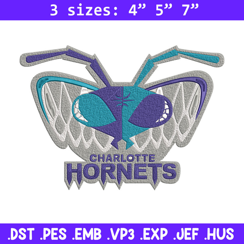 Charlotte Hornets Logo embroidery design, NBA embroidery, Sport embroidery, Embroidery design, Logo sport embroidery.jpg
