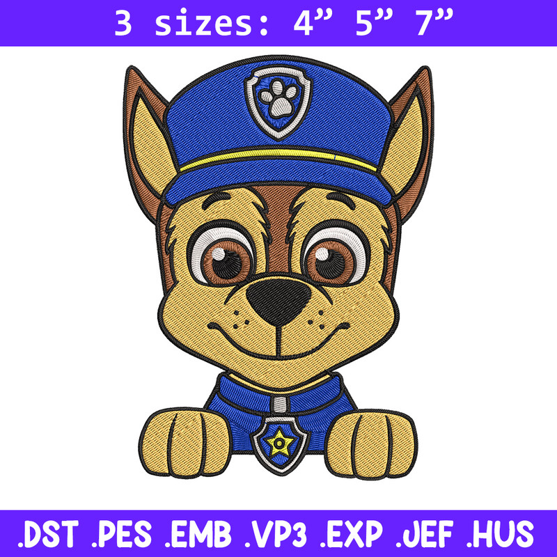 Chase Embroidery Design, Paw Patrol Embroidery, Embroidery File, Anime Embroidery, Anime shirt, Digital download.jpg