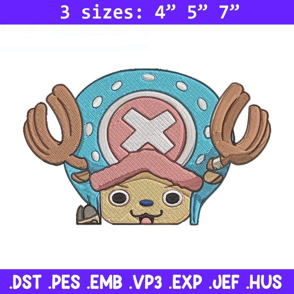 Chopper Peeker Embroidery Design, One piece Embroidery, Embroidery File, Anime Embroidery, Anime shirt, Digital download.jpg