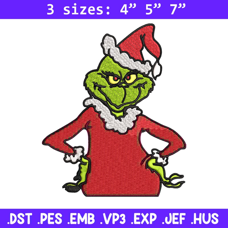 Christmas Grinch Embroidery design, Grinch christmas Embroidery, Embroidery File, Grinch design, Instant download..jpg