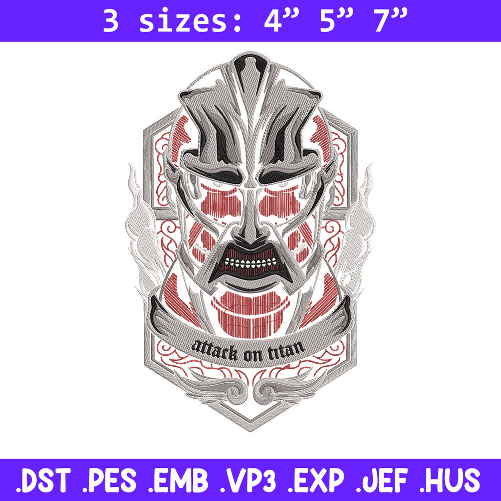 Colossal poster Embroidery Design, Aot Embroidery, Embroidery File, Anime Embroidery, Anime shirt, Digital download.jpg