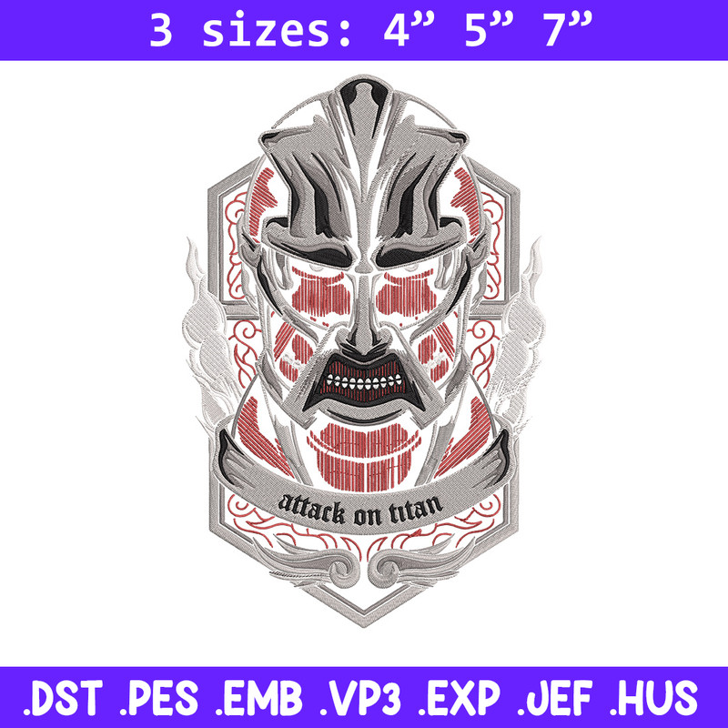 Colossal poster Embroidery Design, Aot Embroidery, Embroidery File, Anime Embroidery, Anime shirt, Digital download.jpg