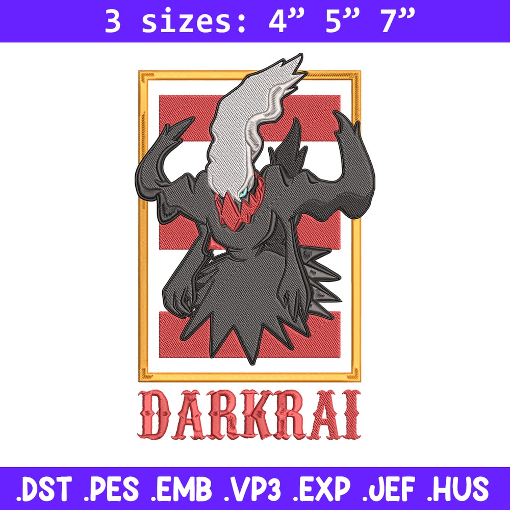 Darkrai poster Embroidery Design, Pokemon Embroidery, Embroidery File, Anime Embroidery, Anime shirt, Digital download.jpg