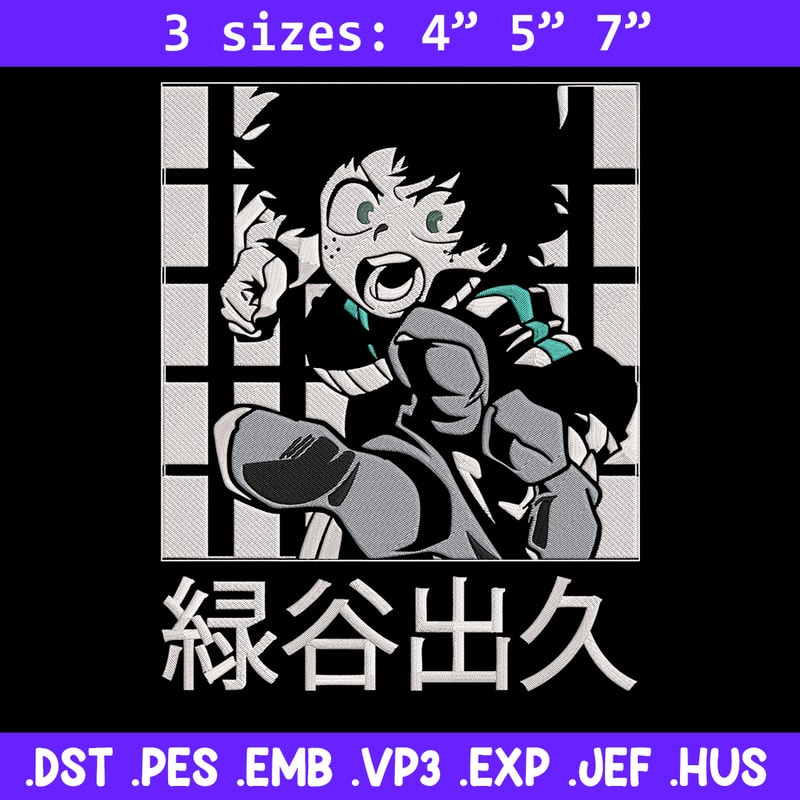 Deku poster Embroidery Design, Mha Embroidery, Embroidery File, Anime Embroidery,Anime shirt, Digital download..jpg