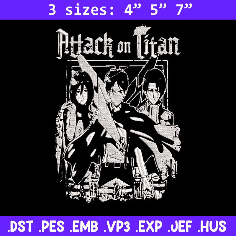 Eren friends Embroidery Design, Aot Embroidery, Embroidery File, Anime Embroidery, Anime shirt, Digital download..jpg