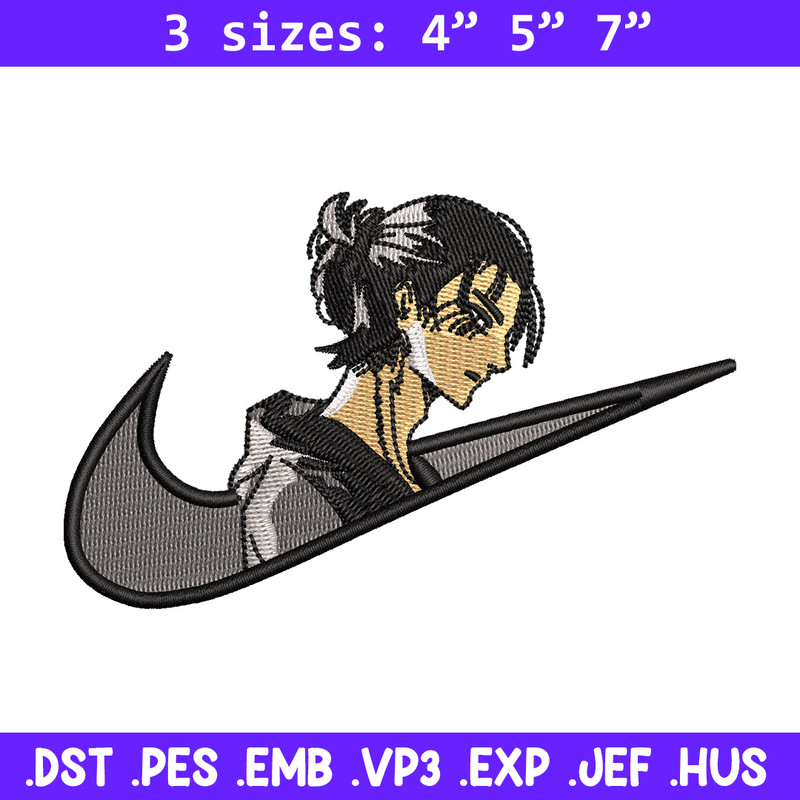 Eren x nike embroidery design, Aot embroidery, Embroidery file, Embroidery shirt, Nike design, Digital download.jpg