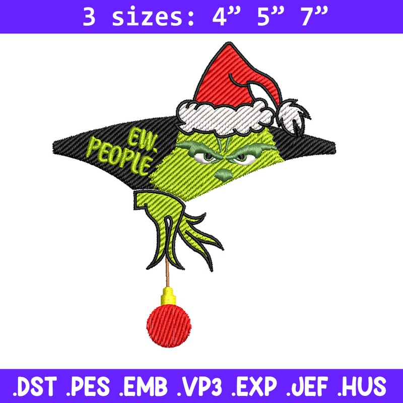 Ew.people embroidery design,Chrismas design, Embroidery shirt, Embroidery file, Grinch embroidery, Digital download.jpg