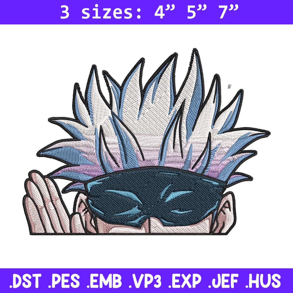 Gojo Peeker Embroidery Design, Jujutsu Embroidery, Embroidery File, Anime Embroidery, Anime shirt, Digital download.jpg