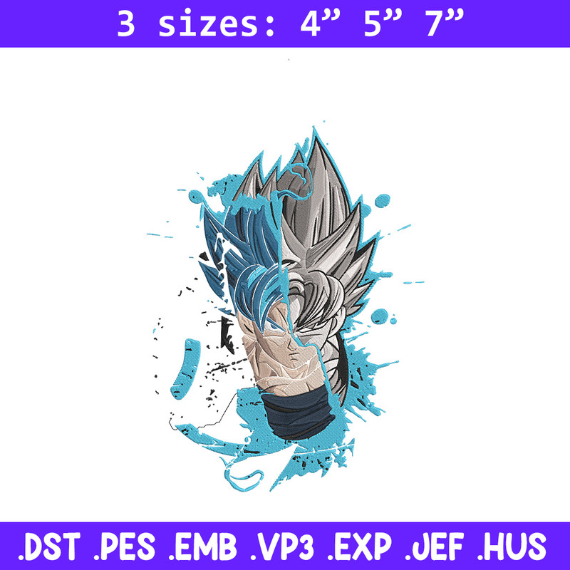 Goku face Embroidery Design, Dragonball Embroidery, Embroidery File, Anime Embroidery, Anime shirt, Digital download.jpg