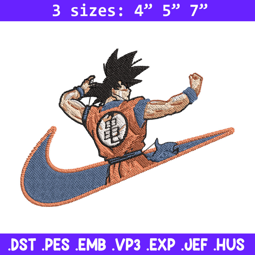 Goku Nike embroidery design, Dragon ball embroidery, Nike design, anime design, anime shirt, Digital download.jpg