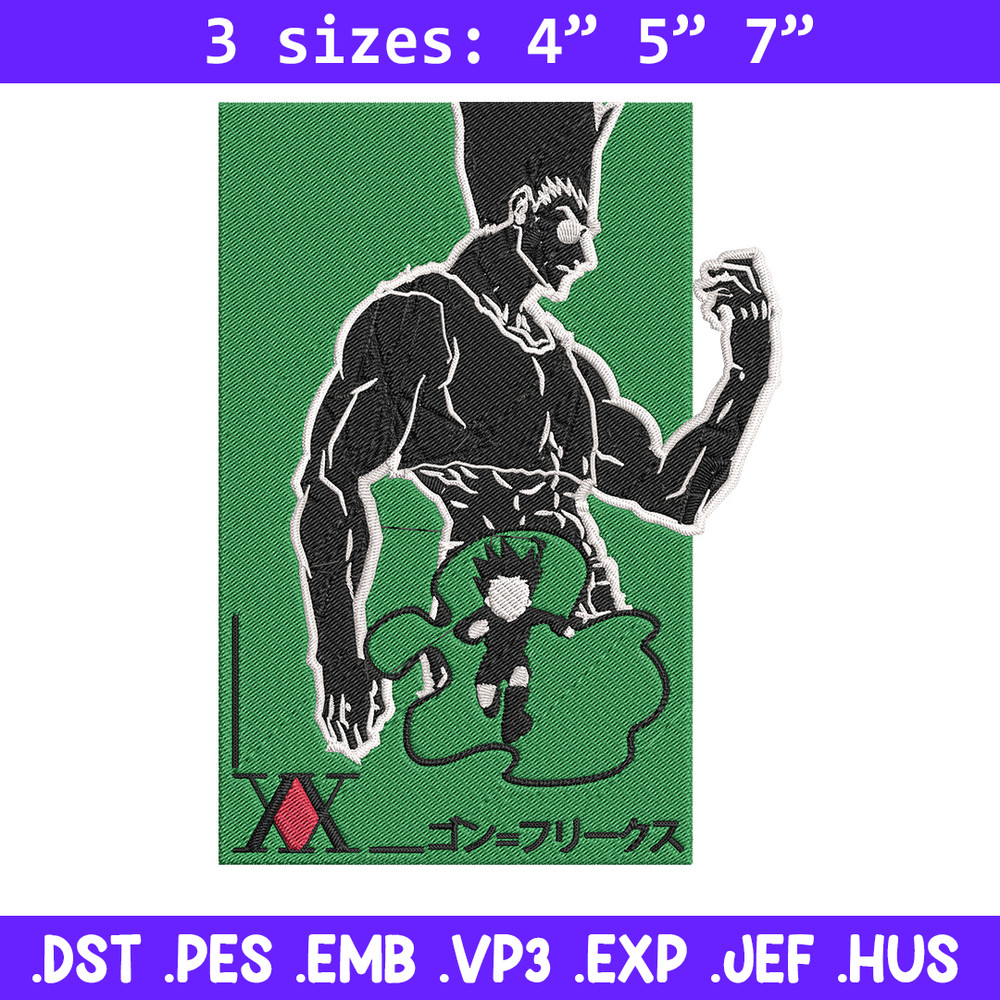 Gon poster Embroidery Design, Hunter x hunter Embroidery,Embroidery File, Anime Embroidery, Anime shirt,Digital download.jpg