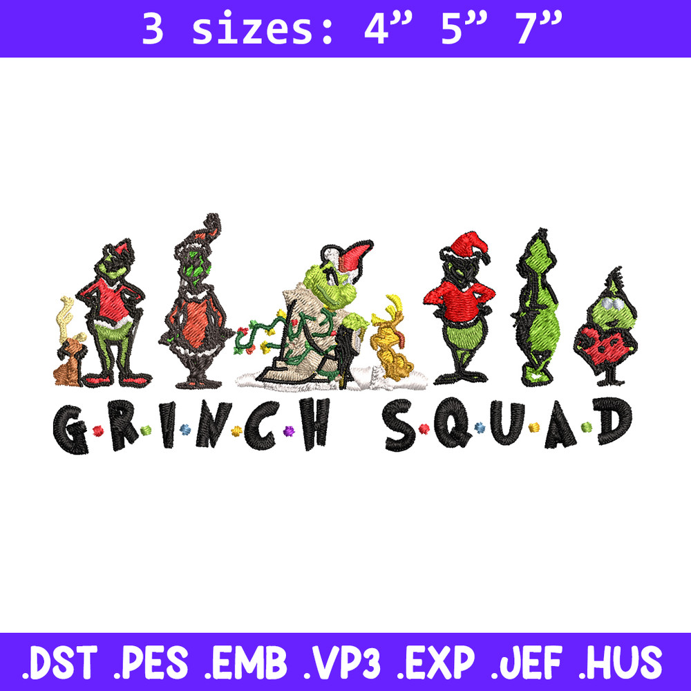 Grinch squad christmas Embroidery design, Grinch Christmas Embroidery, Grinch design, Embroidery File, Digital download.jpg