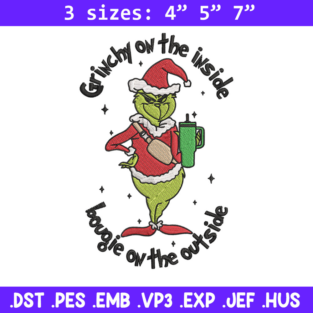 Grinchy Embroidery Design, Grinch Embroidery, Embroidery File, Chrismas Embroidery, Anime shirt, Digital download..jpg