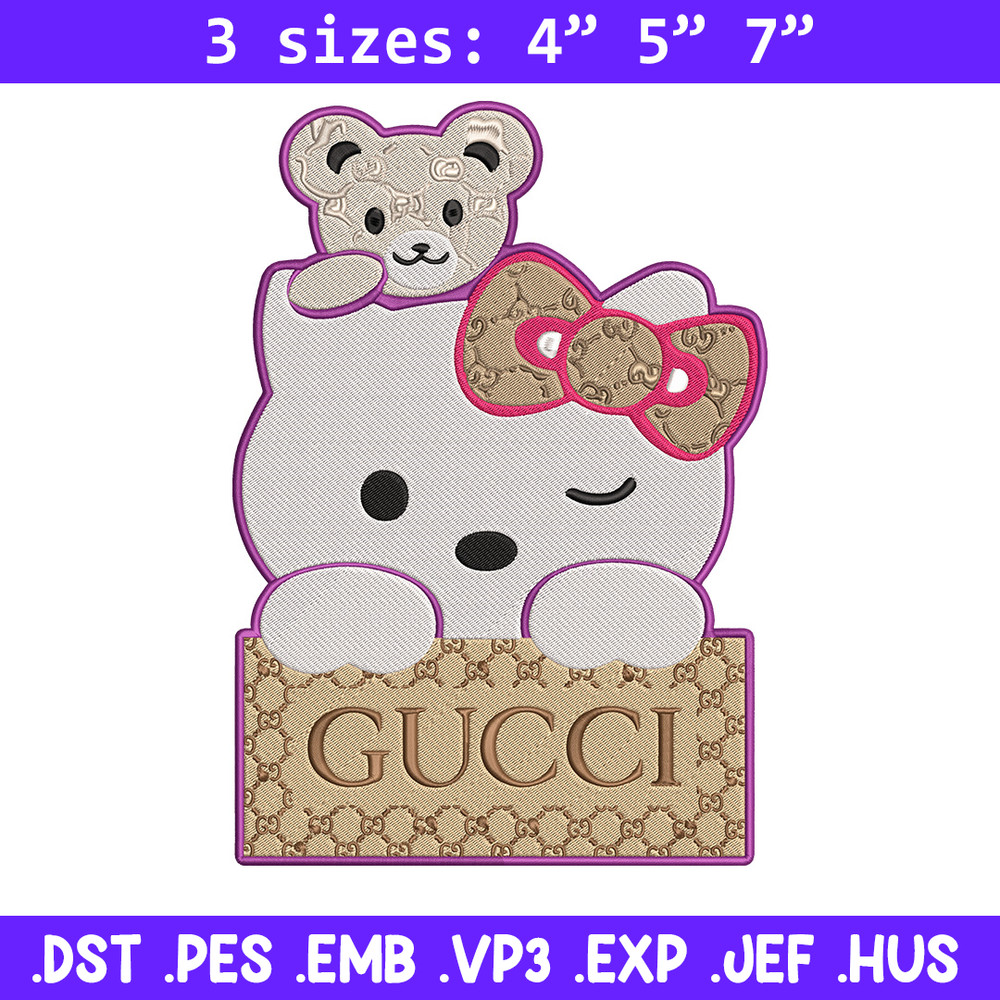 Gucci hello kitty Embroidery Design, Kitty Embroidery, Embroidery File, Gucci Embroidery, Anime shirt, Digital download.jpg