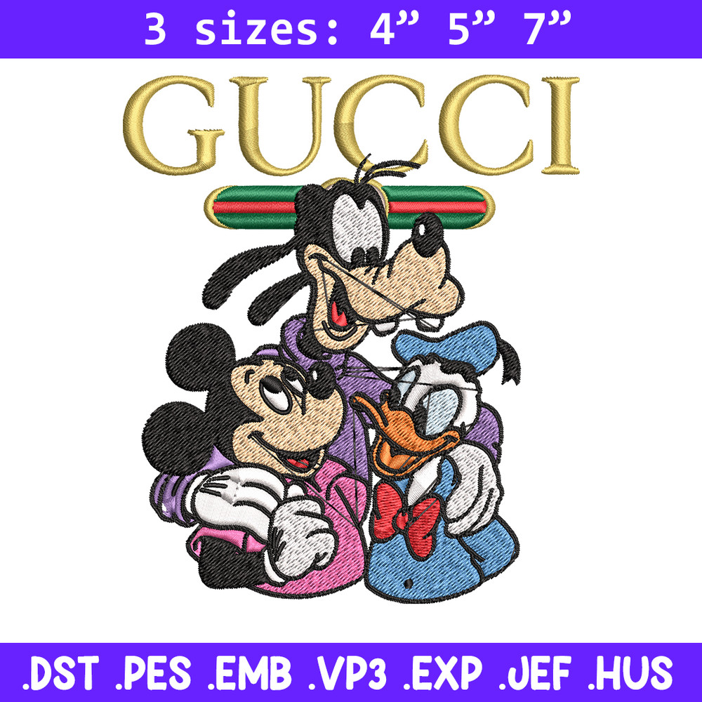 Gucci Mickey And Friend Embroidery design, Disney Embroidery, cartoon design, Embroidery File, Instant download..jpg
