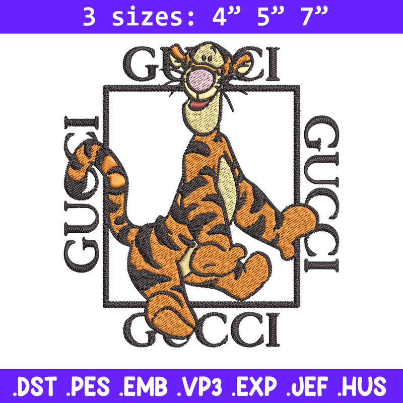 Gucci Tiger Embroidery design, winnie the pooh cartoon Embroidery, cartoon design, Embroidery File, Instant download..jpg