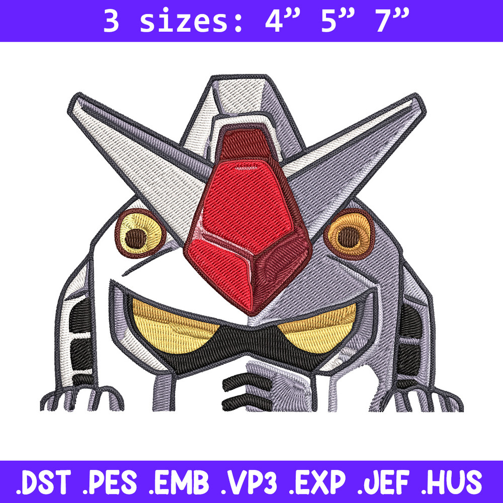 Gundam Peeker Embroidery Design, Gundam Embroidery, Embroidery File, Anime Embroidery, Anime shirt, Digital download..jpg