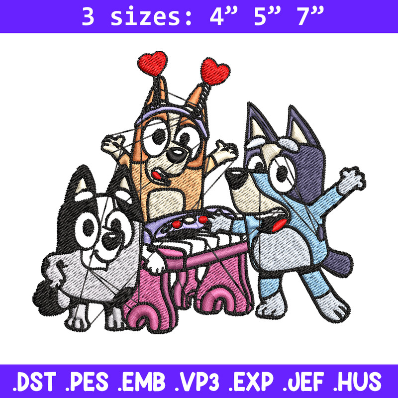 Happy birthday bluey Embroidery, Bluey Embroidery, Embroidery File, cartoon shirt, cartoon design, Digital download..jpg