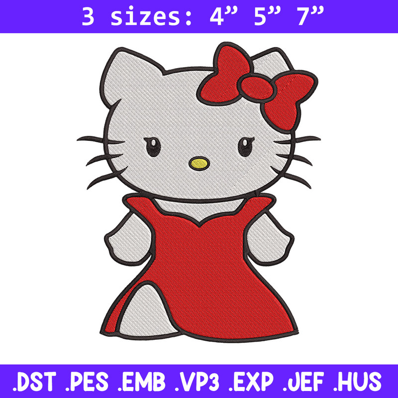 Hello kitty dress Embroidery Design, Hello kitty Embroidery, Embroidery File, Anime Embroidery, Digital download.jpg