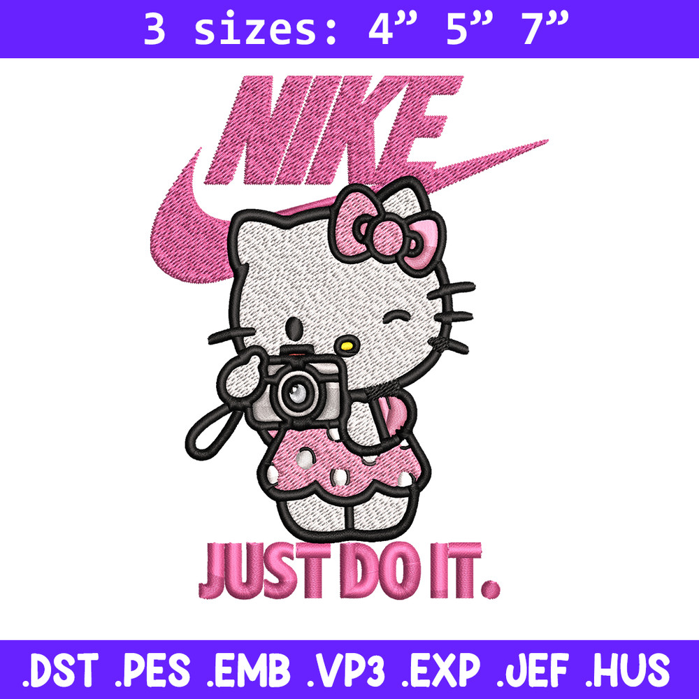 Hello kitty Nike Embroidery design, hello kitty cartoon, Embroidery, Nike design, Embroidery file, Instant download.jpg