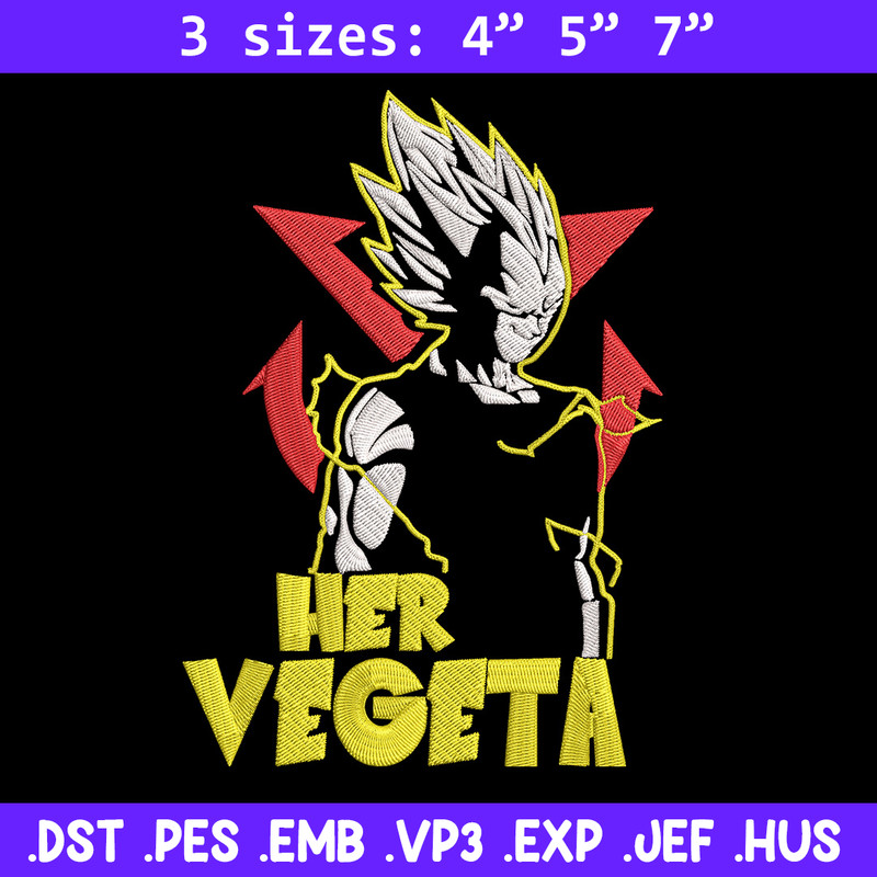 Her Vegeta Embroidery Design, Dragonball Embroidery, Embroidery File, Anime Embroidery, Anime shirt, Digital download..jpg