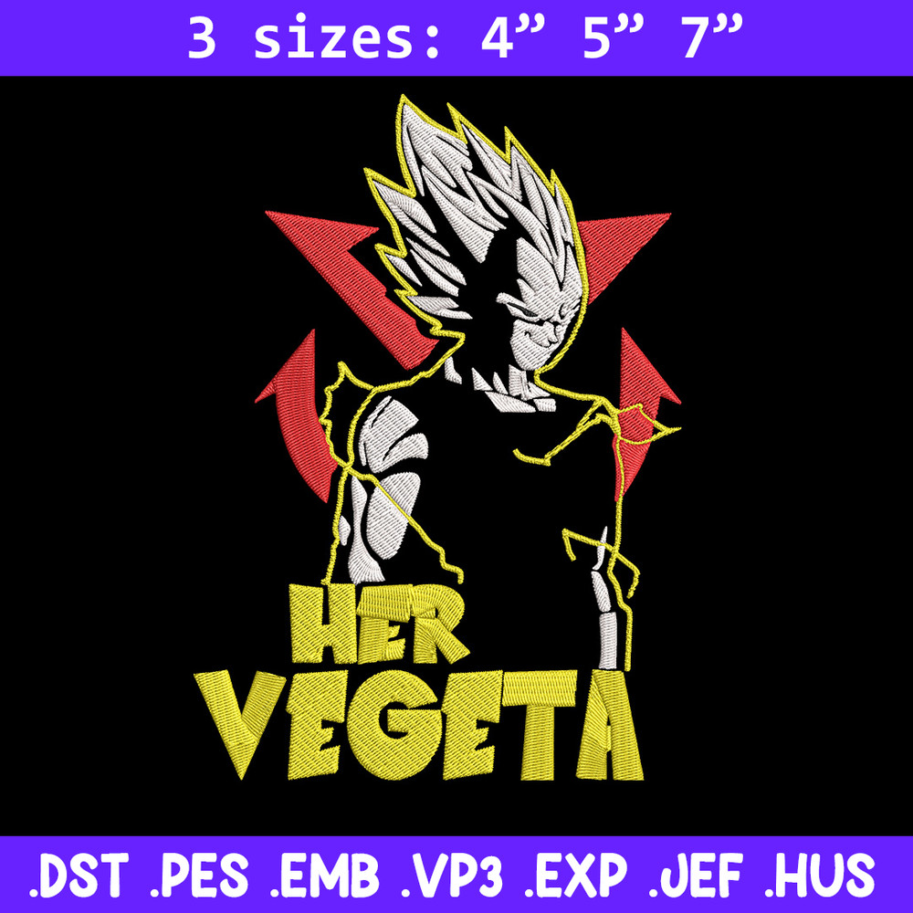 Her Vegeta Embroidery Design, Dragonball Embroidery, Embroidery File, Anime Embroidery, Anime shirt, Digital download.jpg