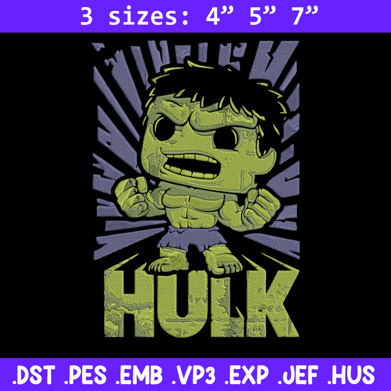 Hulk chibi Embroidery Design, Marvel Embroidery, Embroidery File, Anime Embroidery, Anime shirt, Digital download.jpg