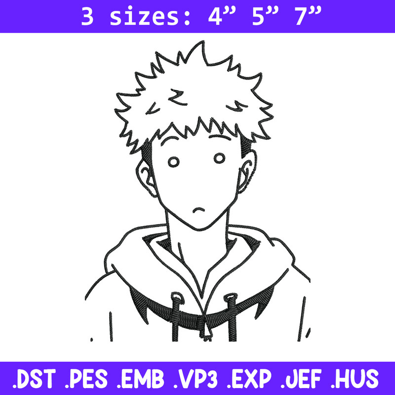 Itadori Yuji Embroidery Design,Jujutsu Embroidery, Embroidery File, Anime Embroidery, Anime shirt, Digital download.jpg