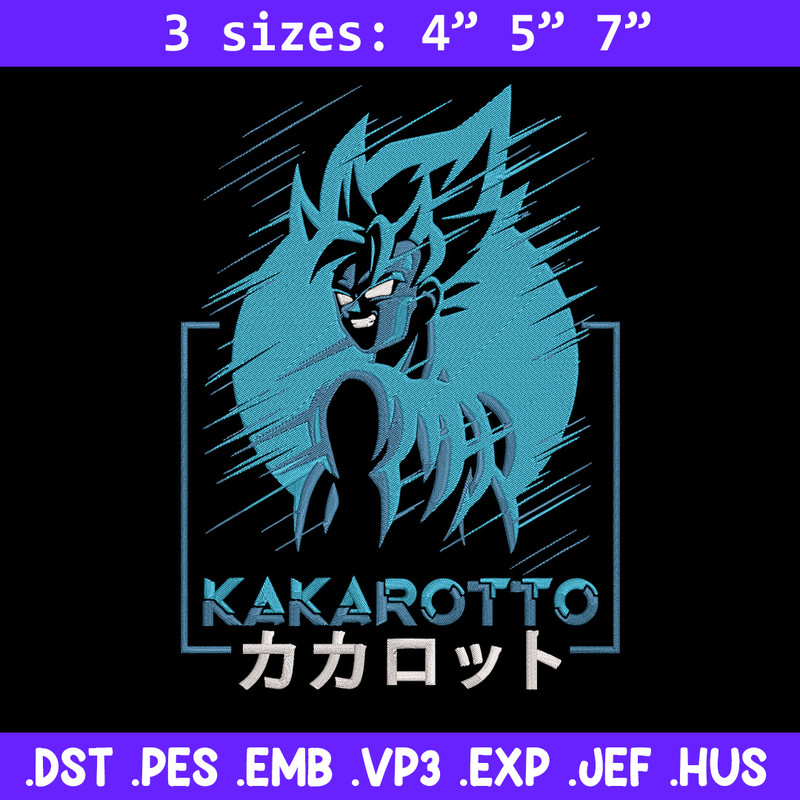 Kakarotto Embroidery Design, Dragonball Embroidery, Embroidery File, Anime Embroidery, Anime shirt, Digital download.jpg