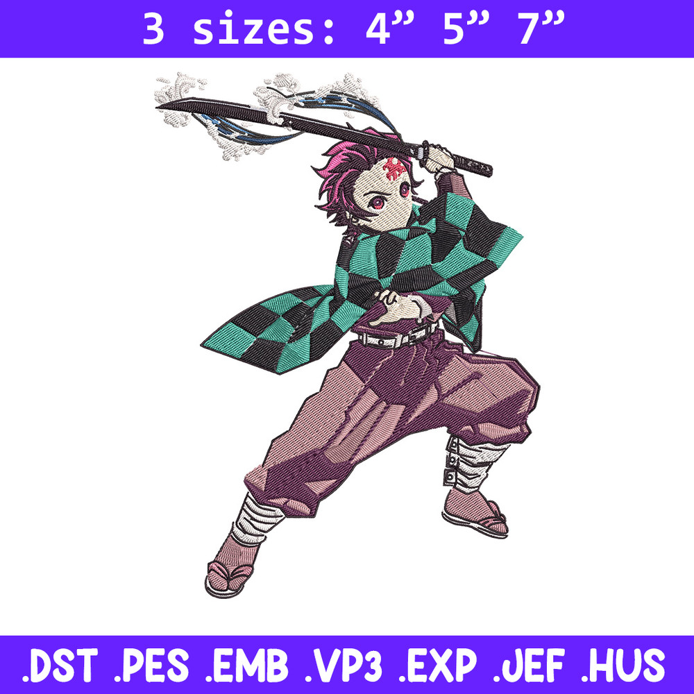 Kamado Tanjiro Embroidery Design, Demon slayer Embroidery,Embroidery File,Anime Embroidery,Anime shirt,Digital download.jpg