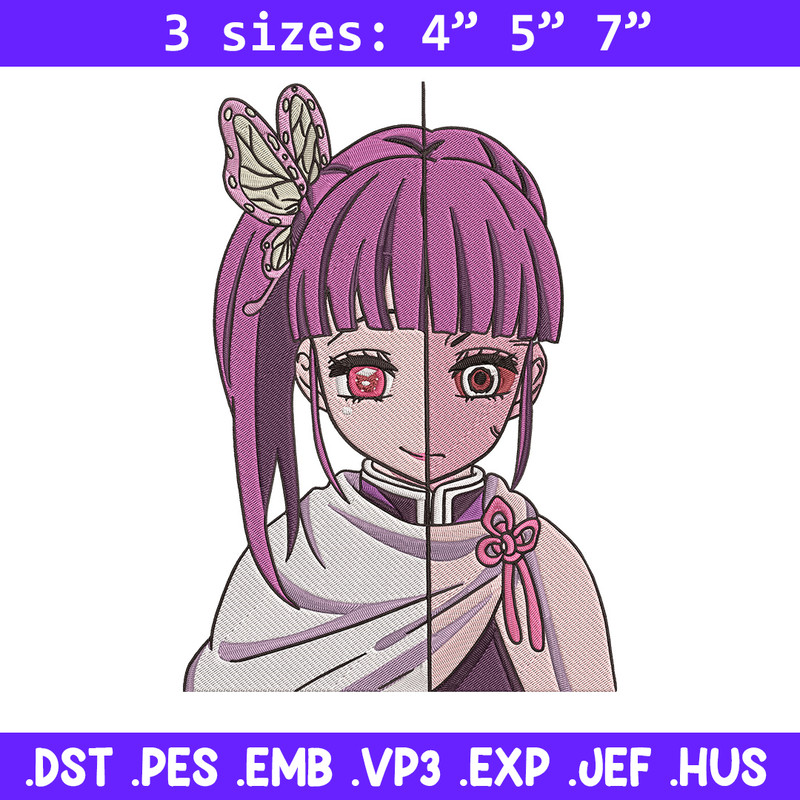 Kanao face Embroidery Design, Demon slayer Embroidery, Embroidery File, Anime Embroidery, Digital download..jpg