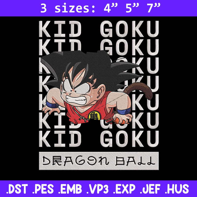 Kid goku Embroidery Design, Dragonball Embroidery, Embroidery File, Anime Embroidery, Anime shirt, Digital download.jpg
