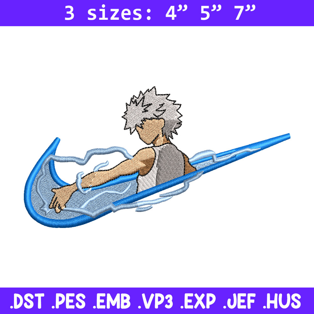 Killua Zoldyck Nike embroidery design, Hunter x hunter embroidery, Nike design, anime design, Digital download.jpg