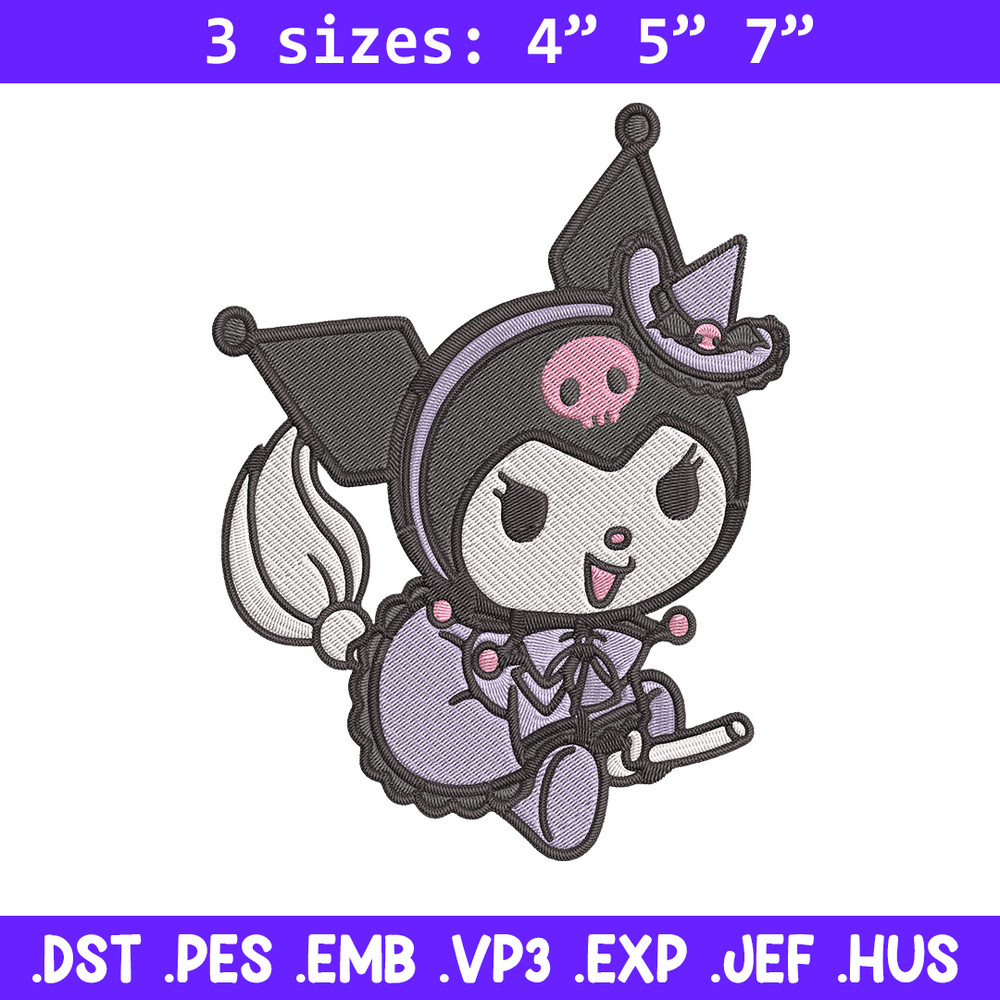 Kuromi Embroidery Design, Hello kitty Embroidery, Embroidery File,Anime Embroidery, Anime shirt, Digital download.jpg