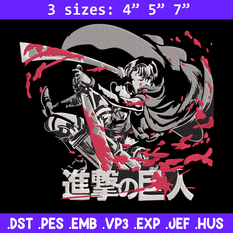 Levi poster Embroidery Design,Aot Embroidery, Embroidery File, Anime Embroidery, Anime shirt, Digital download..jpg