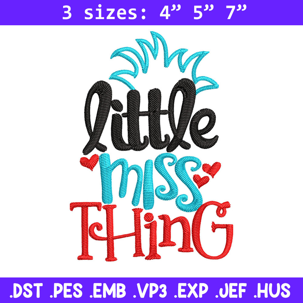 Little Miss Thing Dr Seuss Embroidery Design, Little Miss Thing Dr Seuss Embroidery, Embroidery File, Digital download.jpg
