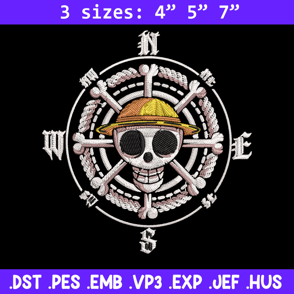 Logo One piece Embroidery Design, One piece Embroidery, Embroidery File, Anime Embroidery, Anime shirt, Digital download.jpg