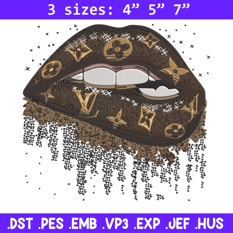 LV lips Embroidery Design, Logo Embroidery, Embroidery File, LV Embroidery, Anime shirt, Digital download.jpg