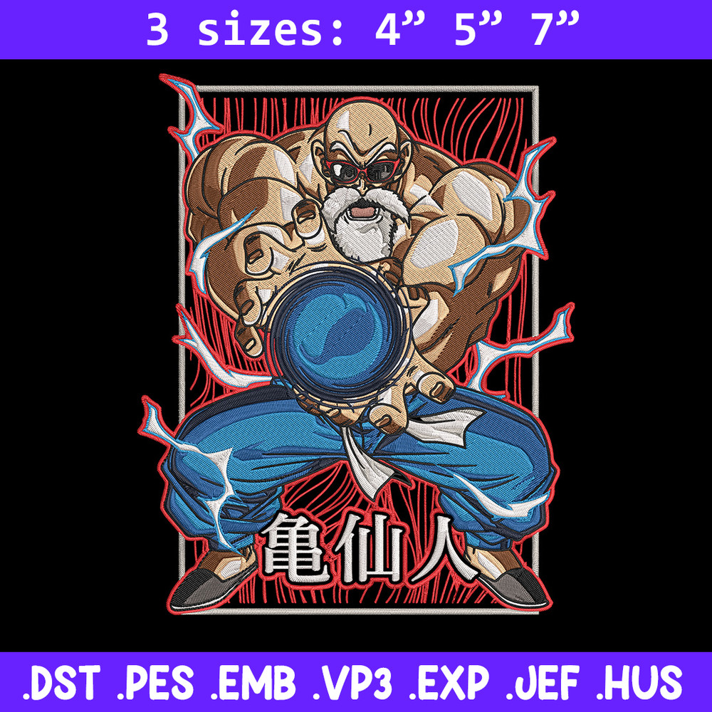 Master Roshi Embroidery Design, Dragonball Embroidery, Embroidery File, Anime Embroidery, Anime shirt, Digital download.jpg