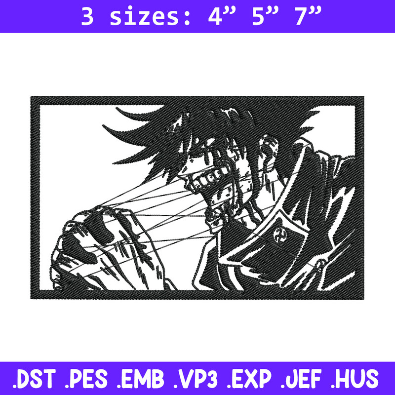 Megumi rectangle Embroidery Design, Jujutsu Embroidery, Embroidery File, Anime Embroidery, Anime shirt, Digital download.jpg