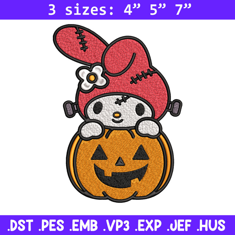 Melody pumpkin Embroidery design, Halloween Hello kitty Embroidery, cartoon design, Embroidery File, Digital download..jpg