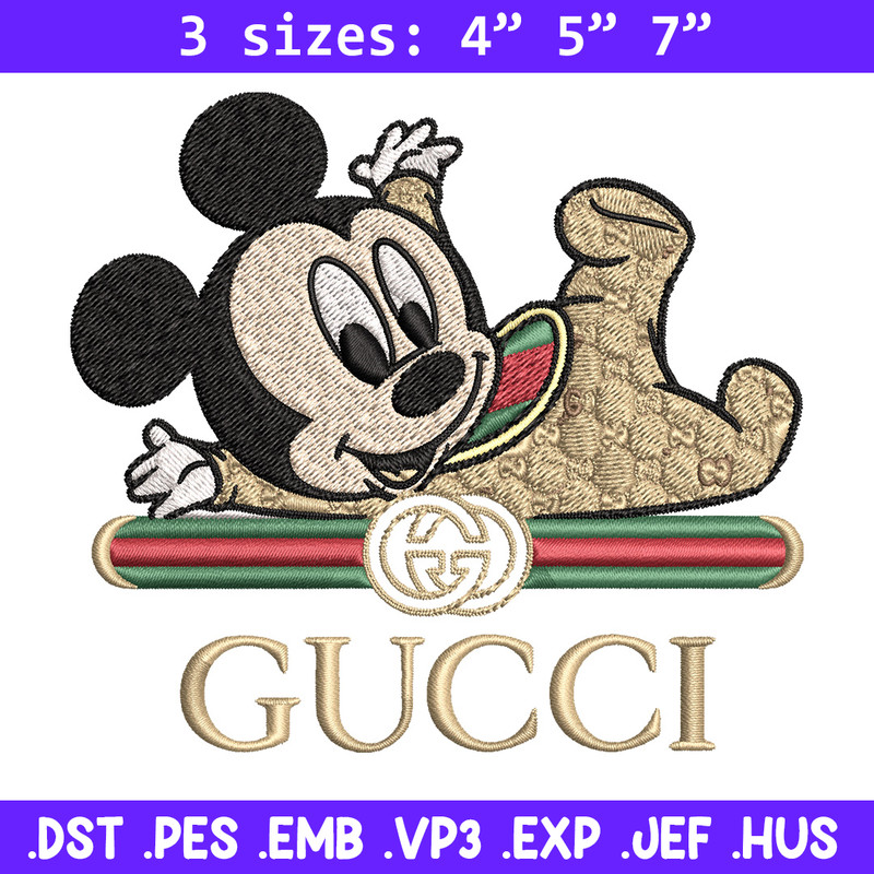 Mickey baby gucci Embroidery Design,Gucci Embroidery, Embroidery File, Logo shirt, Sport Embroidery, Digital download.jpg