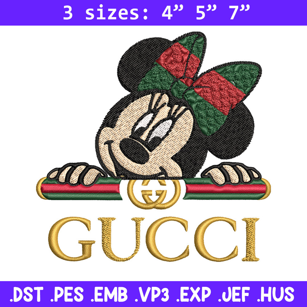Minnie gucci head Embroidery Design, Gucci Embroidery, Brand Embroidery, Logo shirt, Embroidery File, Digital download.jpg