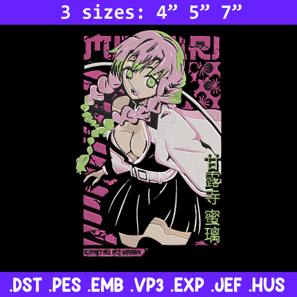 Mitsuri poster Embroidery Design, Demon slayer Embroidery, Embroidery File, Anime Embroidery, Digital download..jpg
