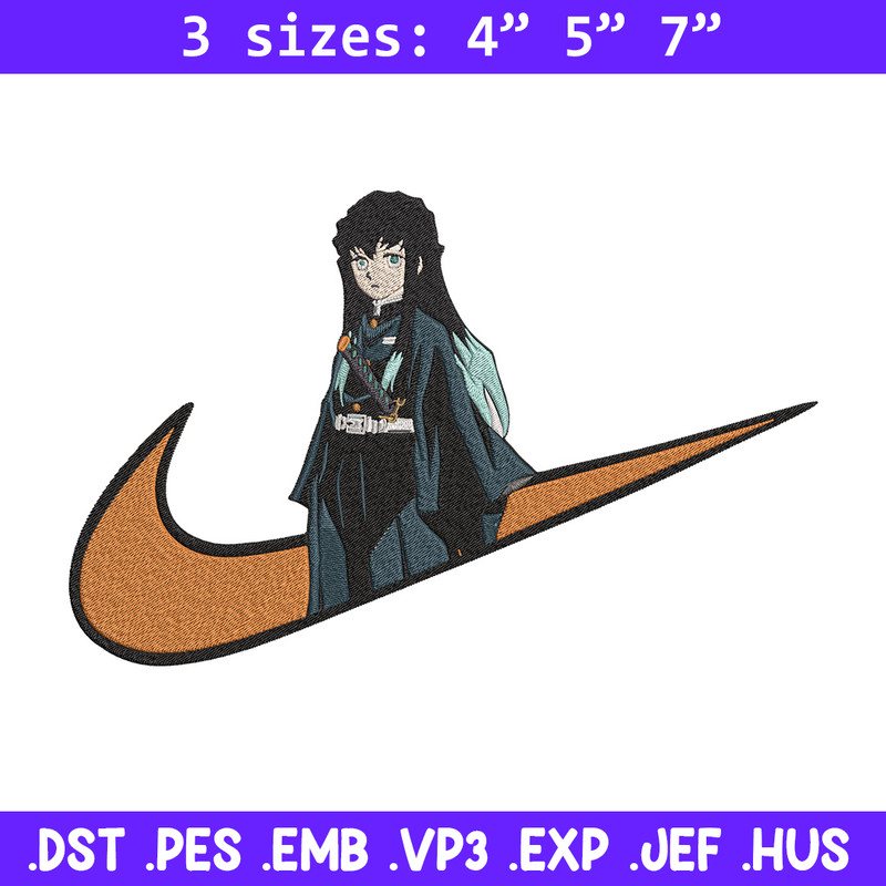 Muichirou Embroidery Design, Demon slayer Embroidery, Embroidery File, Nike Embroidery, Anime shirt, Digital download.jpg