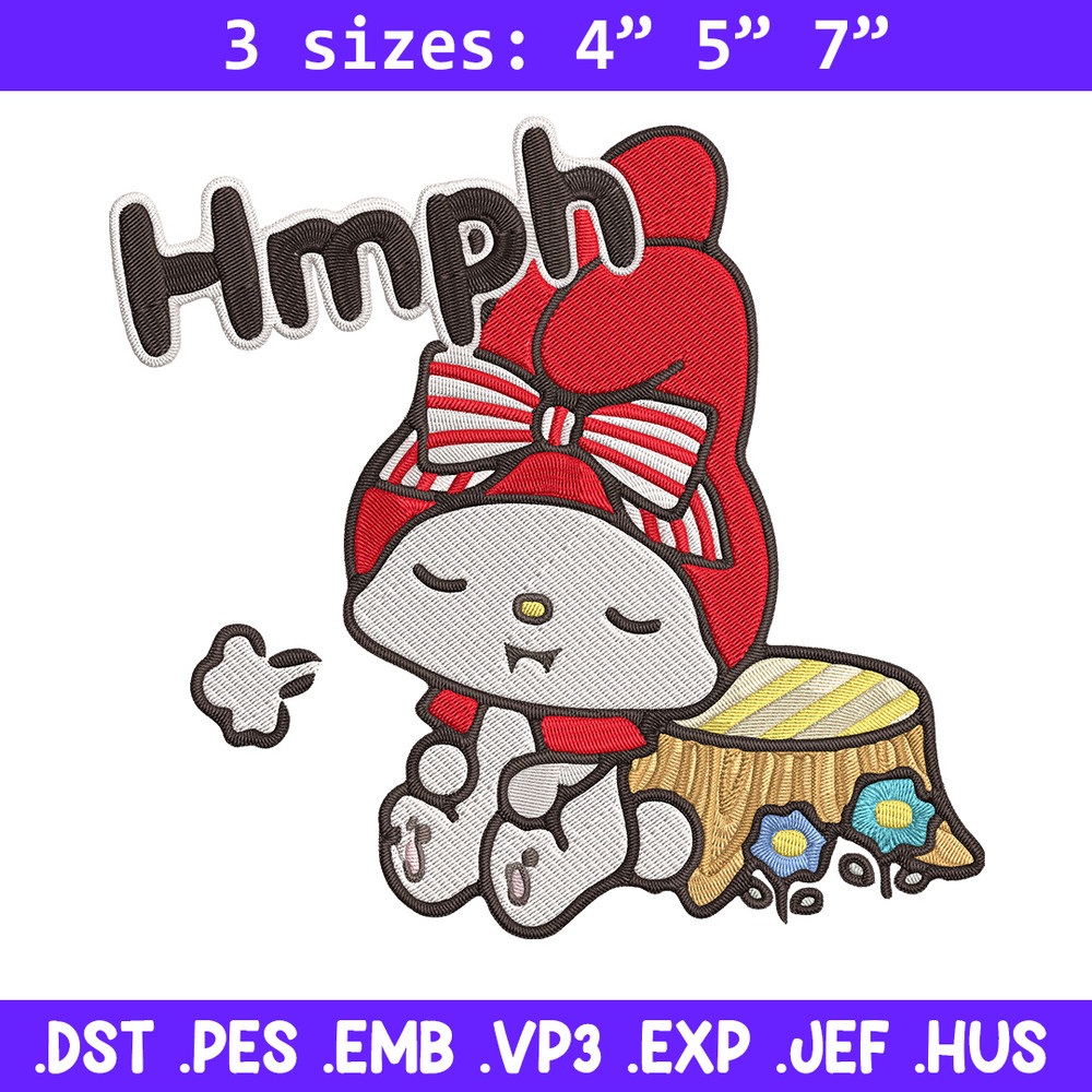 My Melody hmph Embroidery Design, Hello kitty Embroidery, Embroidery File, Anime Embroidery, Digital download.jpg